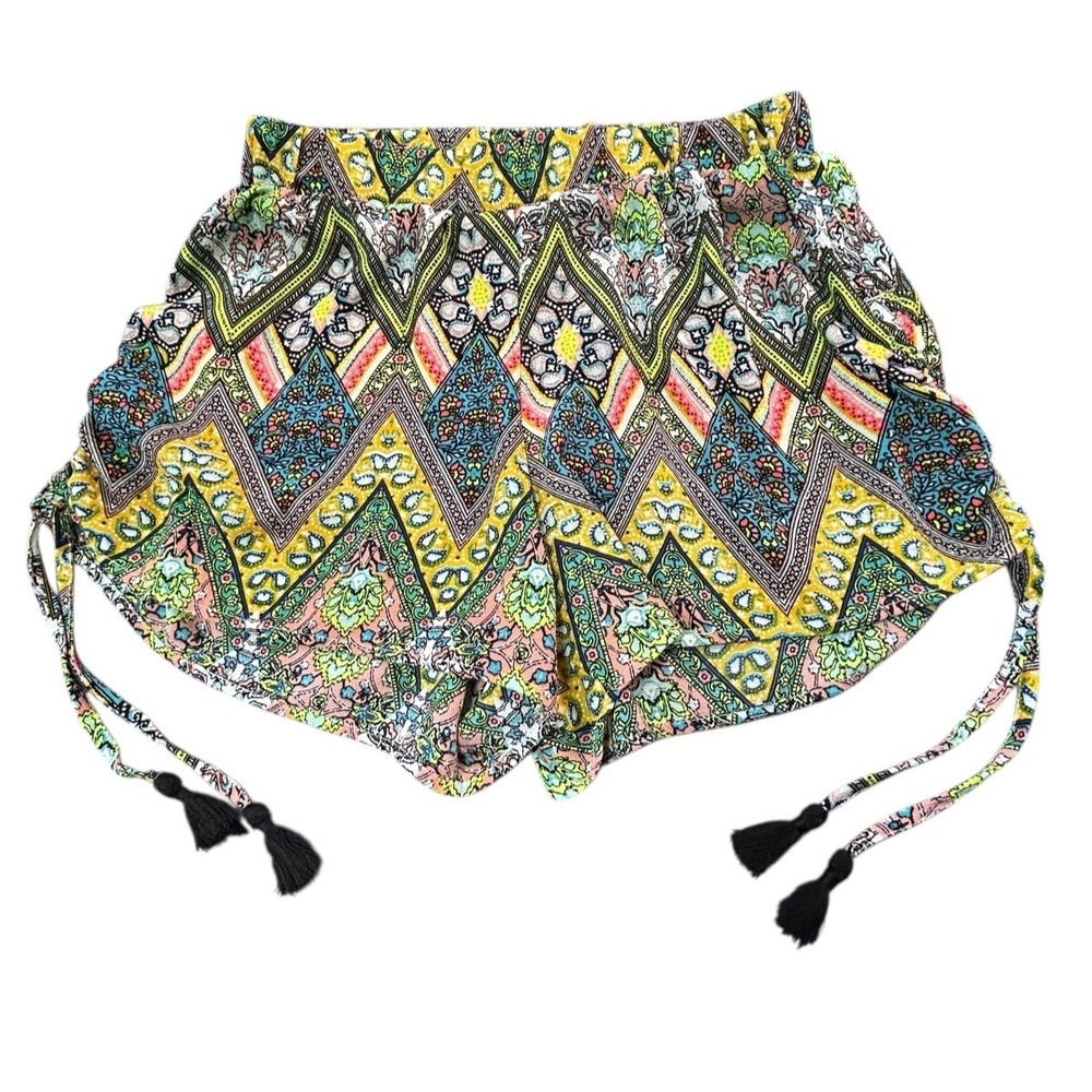 No Comment Shorts Womens Size M Multicolor Paisley Floral Boho Lightweight